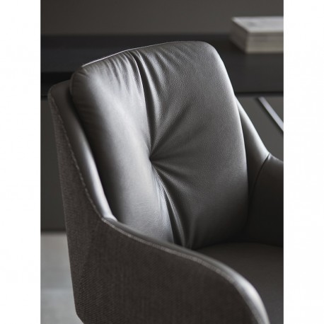 Стул на колесиках allar, экокожа, рогожка, серый