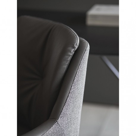 Стул на колесиках allar, экокожа, рогожка, серый