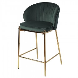 Стул полубарный coral, велюр, темно-зеленый