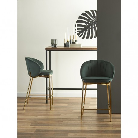 Стул полубарный coral, велюр, темно-зеленый