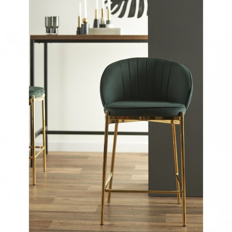 Стул полубарный coral, велюр, темно-зеленый