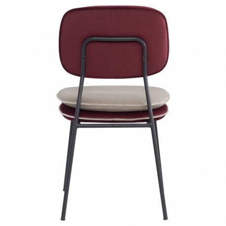 Стул с контрастным кантом pea, велюр, бордовый/бежевый