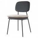 Стул с контрастным кантом pea, велюр, темно-серый/бежевый