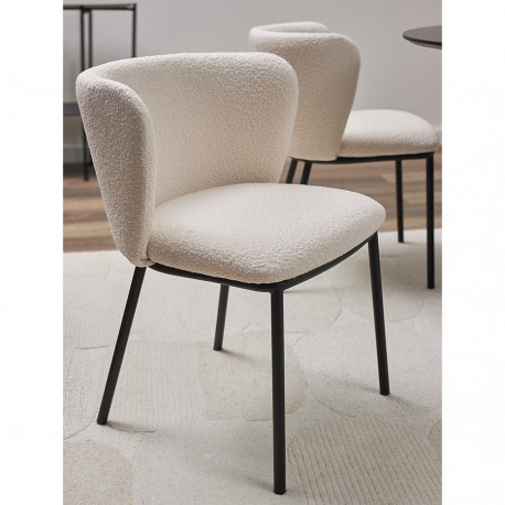 Стул foggy, букле, молочный