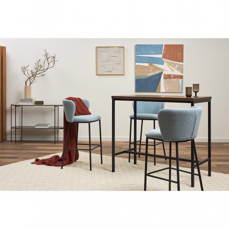 Стул барный foggy, букле, голубая пудра