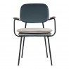 Стул с подлокотниками и контрастным кантом pea, велюр, сине-зеленый/бежевый