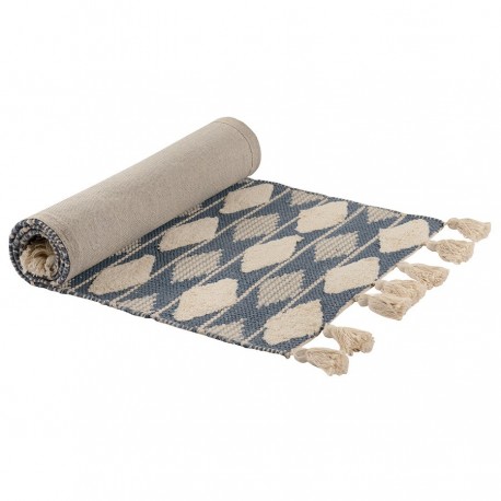 Ковер из хлопка синего цвета argyle из коллекции ethnic, 70х160 см