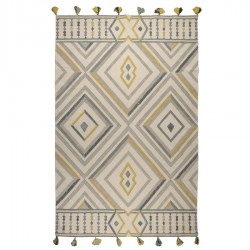 Ковер из хлопка с контрастным узором и кисточками из коллекции ethnic, 200х300 см