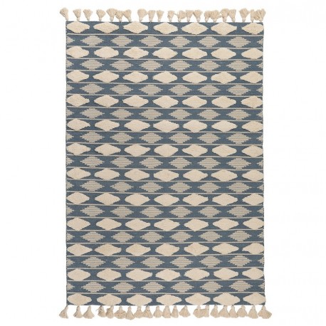 Ковер из хлопка синего цвета argyle из коллекции ethnic, 160х230 см