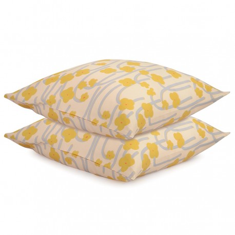 Набор из двух наволочек горчичного цвета с принтом Полярный цветок из коллекции scandinavian touch, 70х70 см