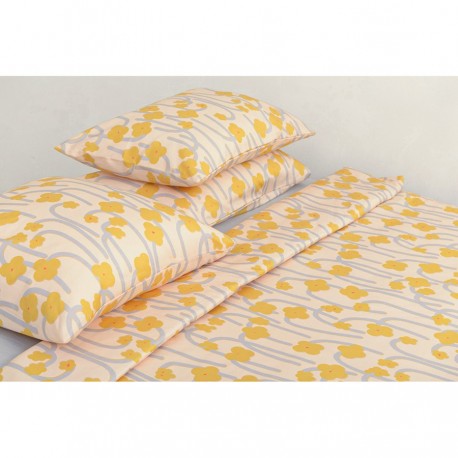 Набор из двух наволочек горчичного цвета с принтом Полярный цветок из коллекции scandinavian touch, 70х70 см