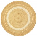 Ковер из джута круглый с вставками белого цвета из коллекции ethnic, 150см