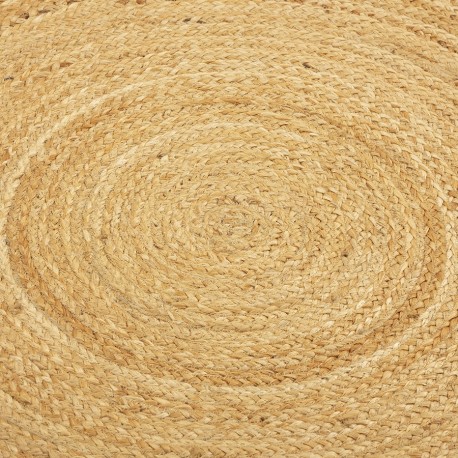 Ковер из джута круглый с вставками белого цвета из коллекции ethnic, 150см