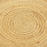 Ковер из джута круглый с вставками белого цвета из коллекции ethnic, 90см
