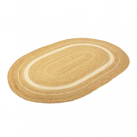 Ковер из джута овальный с вставками белого цвета из коллекции ethnic, 160х230см