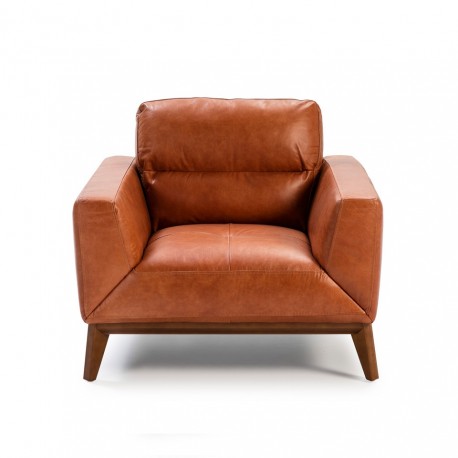 Кресло из кожи KF1016-1P светло-коричневое