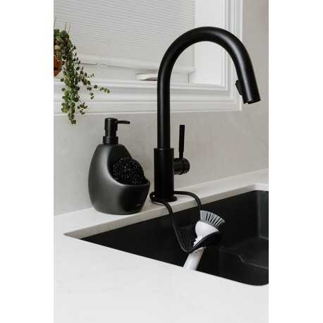 Диспенсер для мыла с подставкой для губки joey, 590 мл, черный