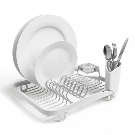 Сушилка для посуды sinkin, 28х14х35,5 см, белая, никель