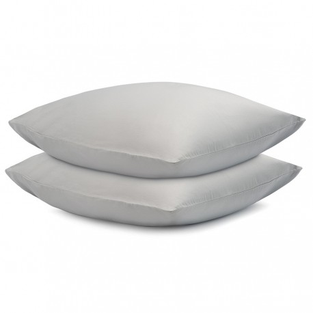 Набор из двух наволочек из умягченного сатина серого цвета из коллекции essential, 70х70 см