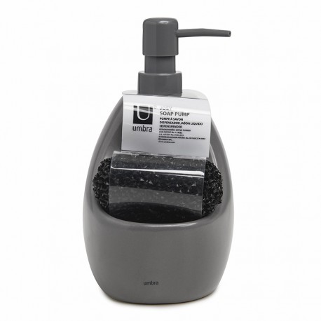 Диспенсер для мыла с подставкой для губки joey, 590 мл, уголь