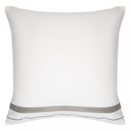 Набор из двух наволочек из сатина белого цвета с серым кантом из коллекции essential, 70х70 см