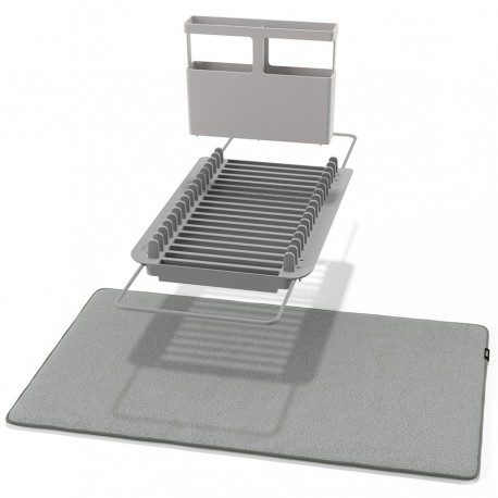 Коврик для сушки посуды с полкой для раковины udry 51х17х57 см, темно-серый