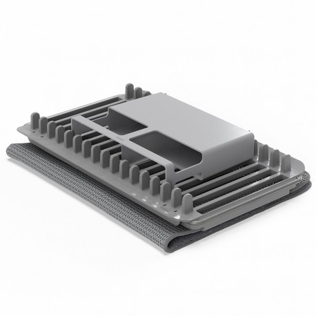 Коврик для сушки посуды с полкой для раковины udry 51х17х57 см, темно-серый