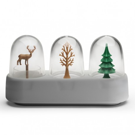 Набор емкостей для соли, перца, зубочисток с подставкой forest ecology