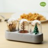 Набор емкостей для соли, перца, зубочисток с подставкой forest ecology