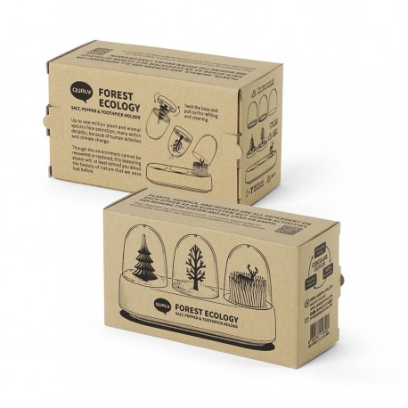 Набор емкостей для соли, перца, зубочисток с подставкой forest ecology