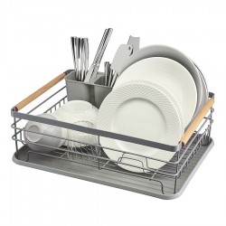 Сушилка для посуды granli, 43x30,5x14 см, серая