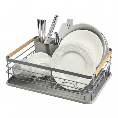 Сушилка для посуды granli, 43x30,5x14 см, серая