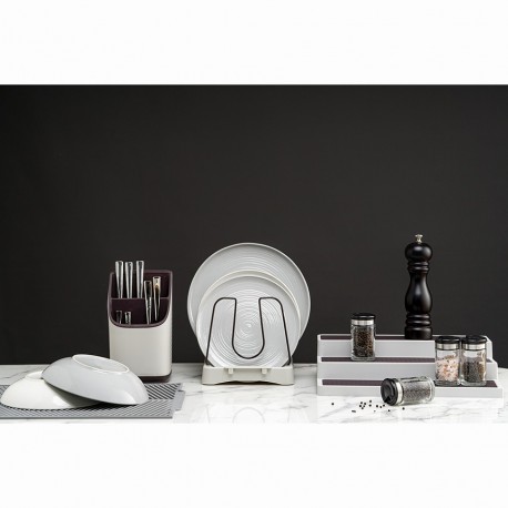 Органайзер для посуды ronja, 26,8х20,5 см, светло-серый/темно-сливовый