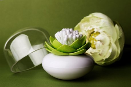 Контейнер для хранения ватных палочек lotus белый-зеленый