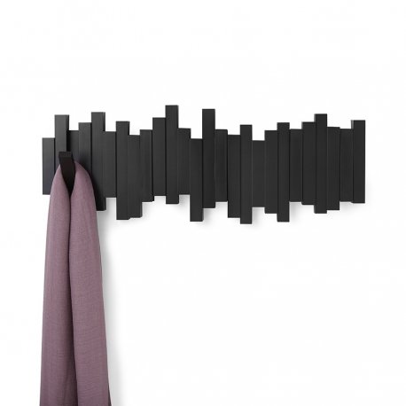Вешалка настенная sticks, 49,3 см, черная, 5 крючков
