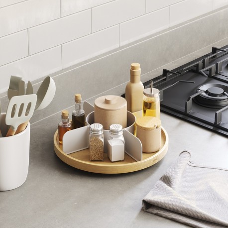 Органайзер для специй bellwood, белый/натуральное дерево