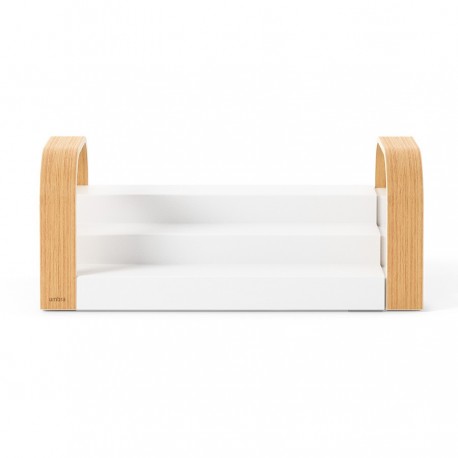 Полка для специй трехъярусная раздвижная bellwood, белая/натуральное дерево