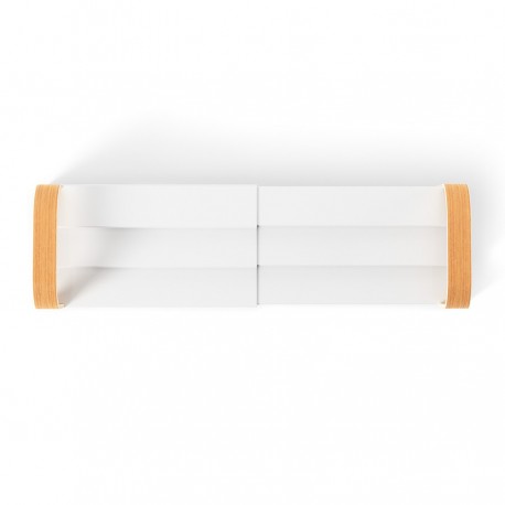 Полка для специй трехъярусная раздвижная bellwood, белая/натуральное дерево