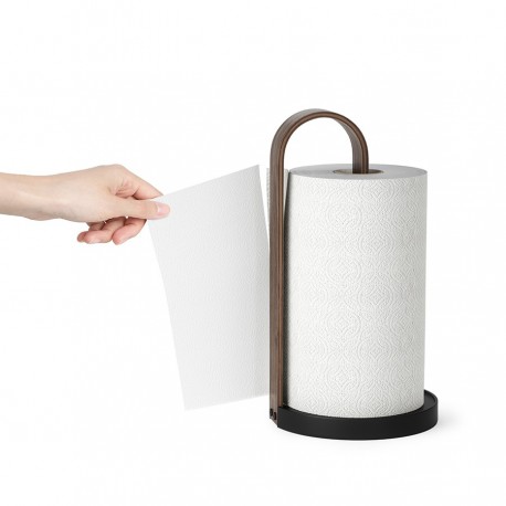 Держатель для бумажных полотенец bellwood, черный/орех