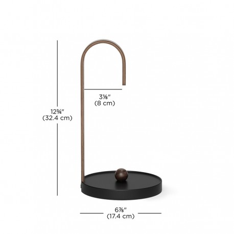 Держатель для бумажных полотенец bellwood, черный/орех