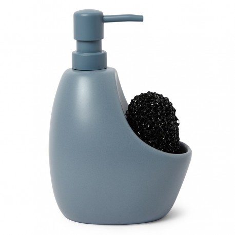 Диспенсер для мыла с подставкой для губки joey, 590 мл, серо-голубой