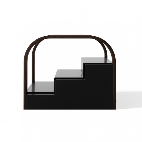 Полка для специй трехъярусная раздвижная bellwood, черная/орех