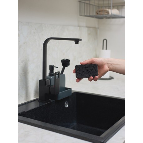 Набор губок для посуды из целлюлозы и кокосового волокна eco sponge, черные, 6 шт.