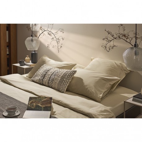 Комплект постельного белья из сатина серо-бежевого цвета с брашинг-эффектом из коллекции essential, 150х200 см