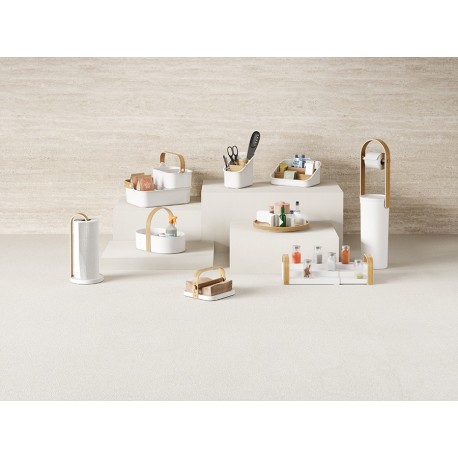 Органайзер для столовых приборов bellwood, белый/натуральное дерево