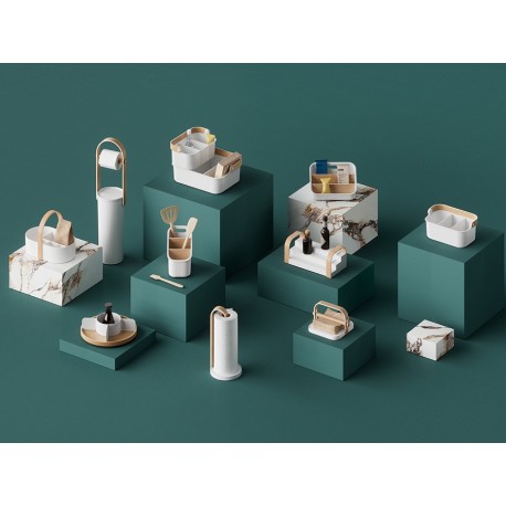 Органайзер для столовых приборов bellwood, белый/натуральное дерево