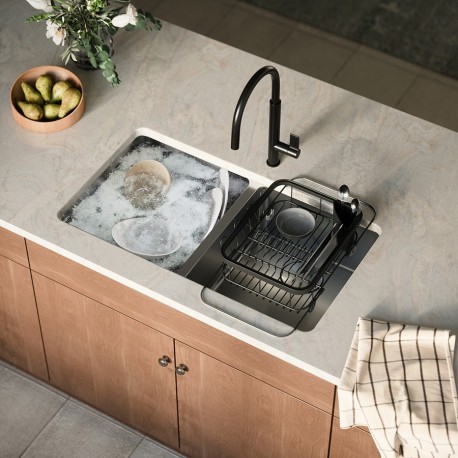 Сушилка для посуды sinkin, 28х14х47 см, черная