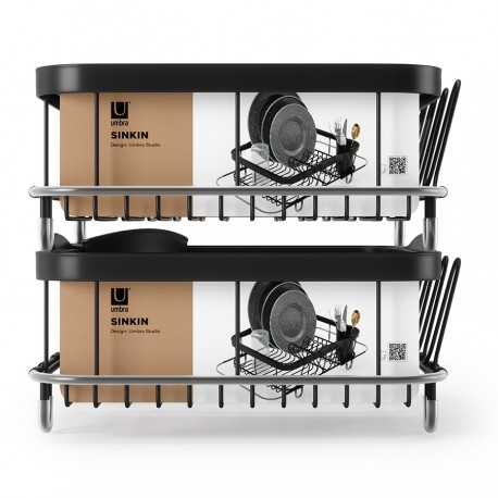 Сушилка для посуды sinkin, 28х14х47 см, черная