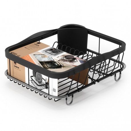 Сушилка для посуды sinkin, 28х14х47 см, черная