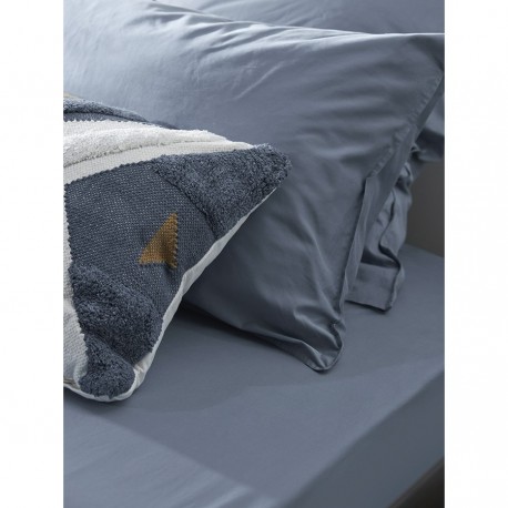 Набор из двух наволочек из сатина джинсово-синего цвета с брашинг-эффектом из коллекции essential, 70х70 см